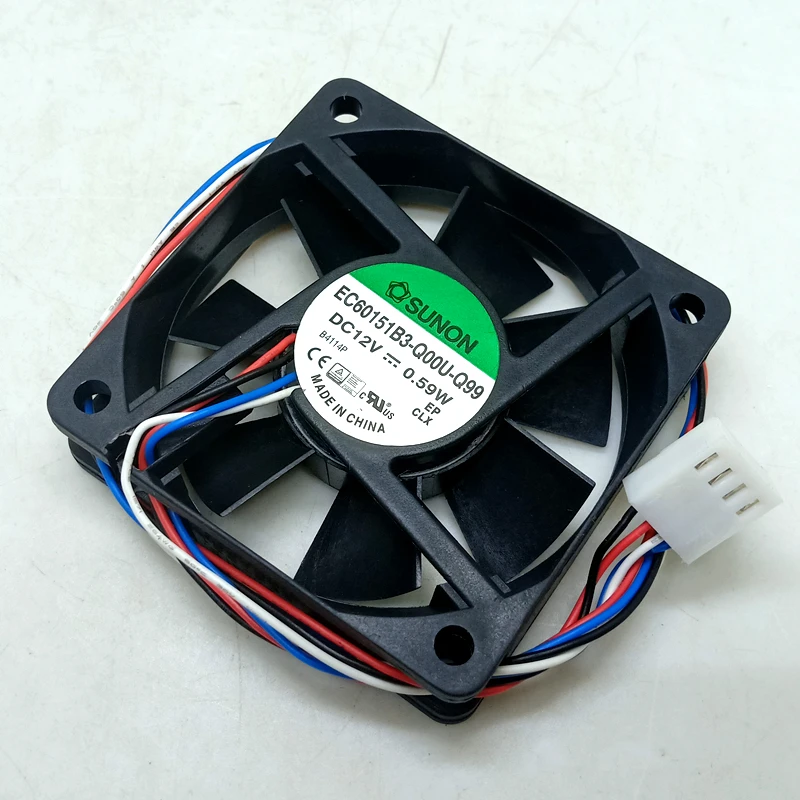 

1pcs Original For Sunon 12V 0.59W silent fan 6015 60mm 60*60*15mm EC60151B3-Q00U-Q99 4-pin pwm axial fan