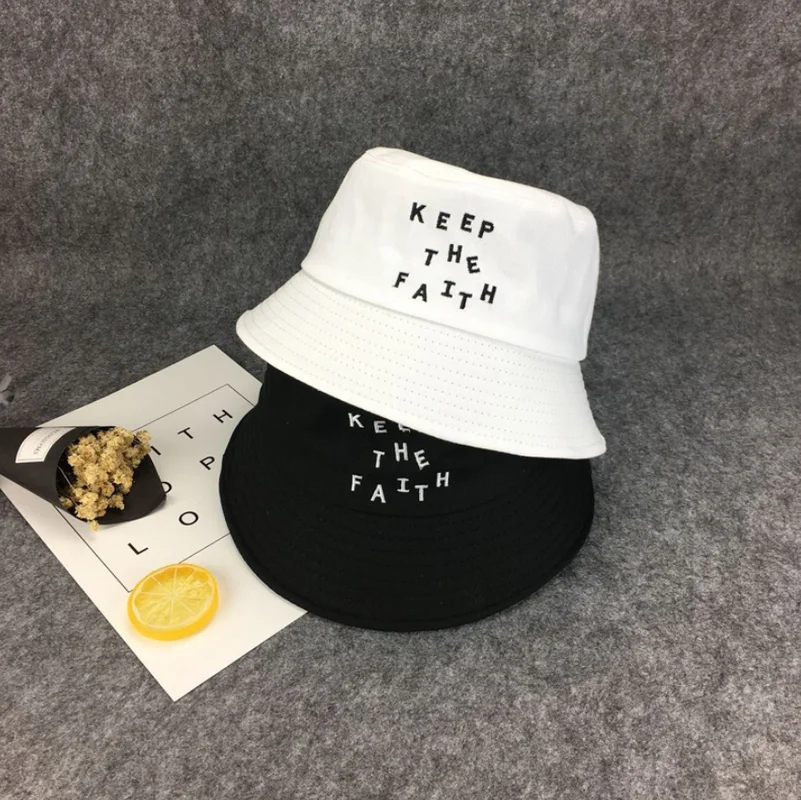 GOUTER модная черно белая шляпа с вышитыми буквами Keep The Faith дизайнерские рыболовные