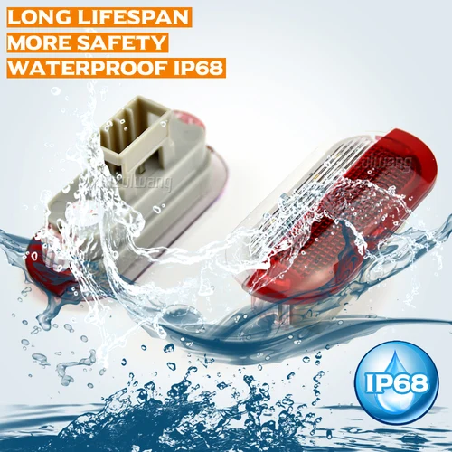 VW 골프 MK3 MK4 제타 딱정벌레 투란 폴로 벤토용 LED 도어 경고등, 스코다 좌석용 인테리어 환영 램프, 2 개 3
