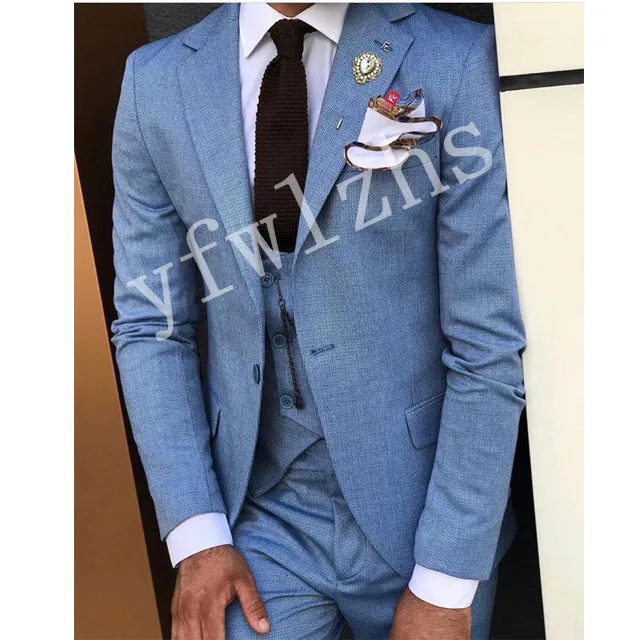 

Handsome Groomsmen Wool blend Groom Tuxedos Mens Wedding Dress Man Jacket Blazer Prom Dinner (Jacket+Pants+Tie+Vest) A188