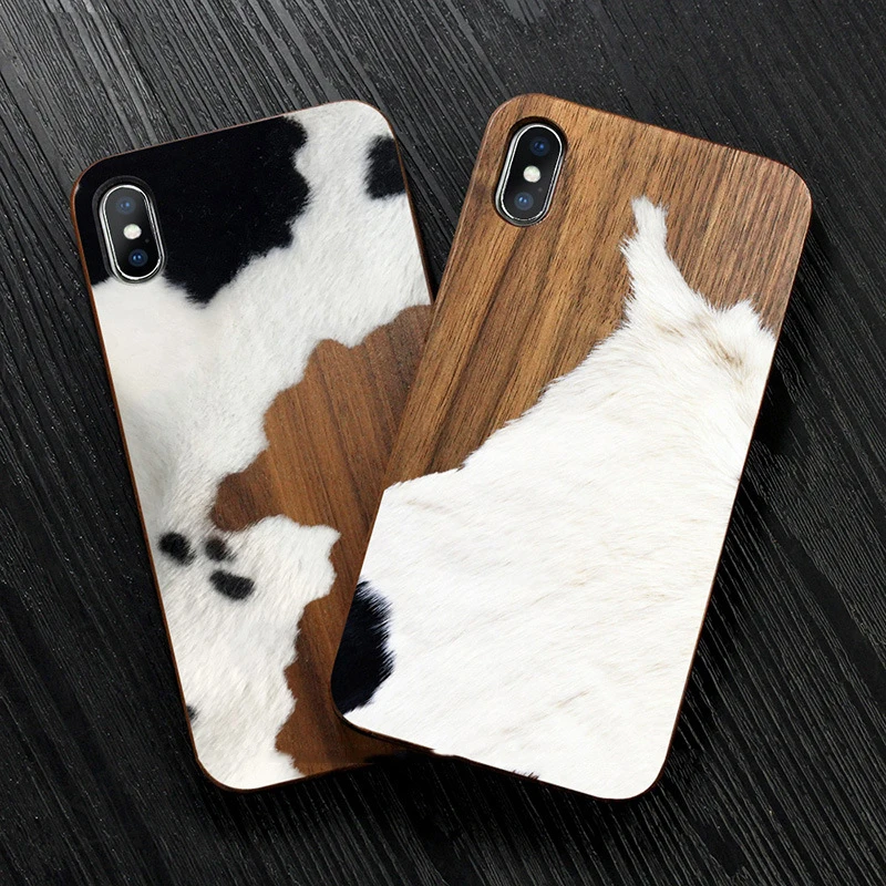 Деревянный чехол для телефона iphone X XS XR max 6 7 8 plus PC окрашенный чернильный цветной принт китайский стиль граффити деревянный корпус