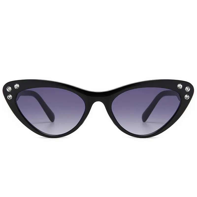 Cat Eye Women's Sunglasses Trendy Gradient Diamond Inlaid Lens Fashion Female Celebrity Vacation Glasses | Автомобили и