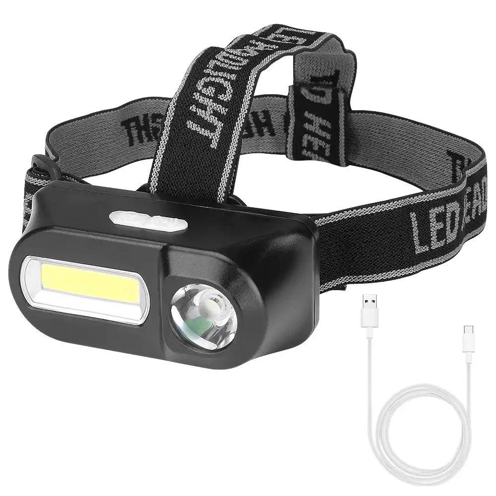 7 Modes USB Rechargeable Headlamp COB LED Headlight Head Light Torch Flashlight