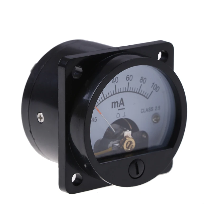 Ammeter SO-45 AC 0-5A Round Analog Panel Current Meter Class 2.5 Accuracy Black