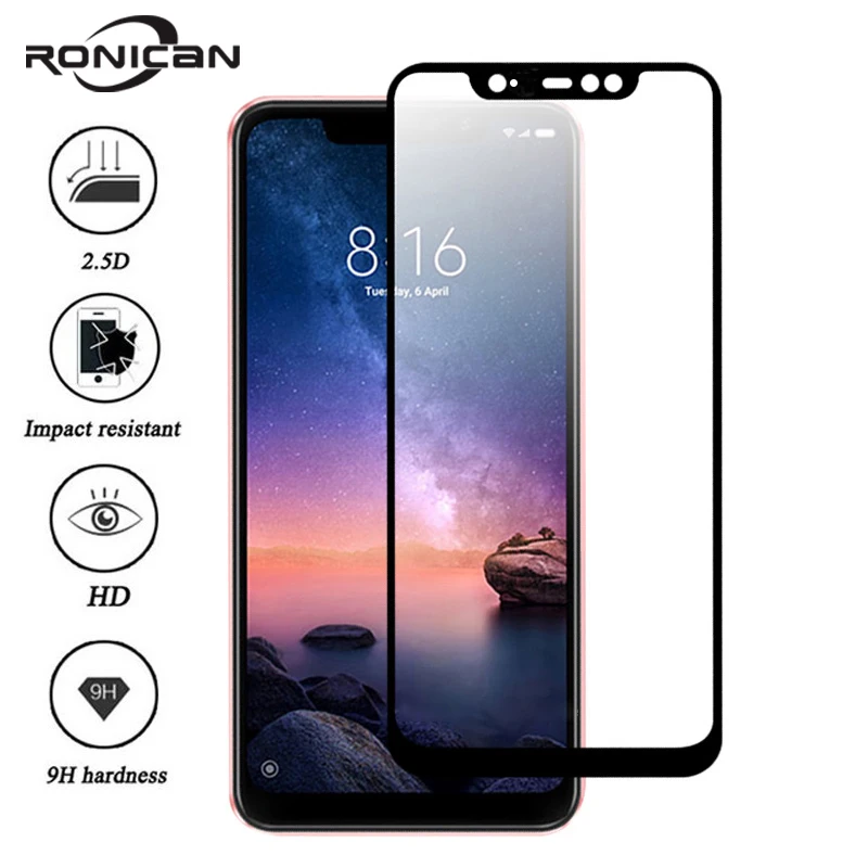 

RONICAN Tempered Glass For Xiaomi Redmi Note 7 Pro 4X 4A 5A 5 Plus Screen Protector For Redmi 6A 6 Note 5A 5 Pro Full Cover Film