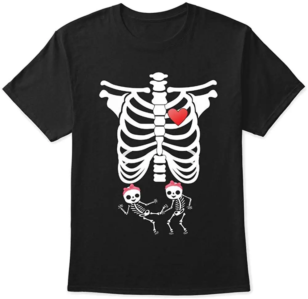 TSDFC Твин Скелет беременность Футболка Hanes Tagless Tee| |