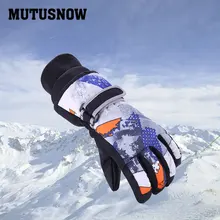 Новые детские лыжные перчатки могут касаться экрана сноуборд Снегоход Мотоцикл езда зимние перчатки водонепроницаемые теплые бренды