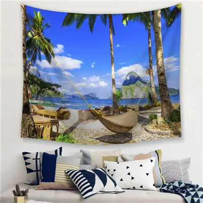 13 landscape Decorative Tapestries Hanging Wall Tapestries Mandala Bohemian Tapestry Landscape Wallpaper Wall Art Shawl Throw - Цвет: 13
