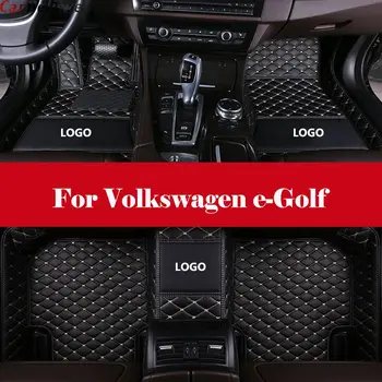 

Car Floor Mats Carpet Leather Floorliner Water&Dust-Proof Protector Floor Mats Waterproof Mat+LOGO For Volkswagen e-Golf
