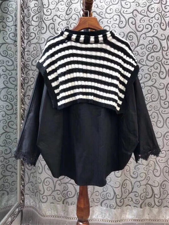 The new autumn and winter women's wild knitted shawl blouse 1109