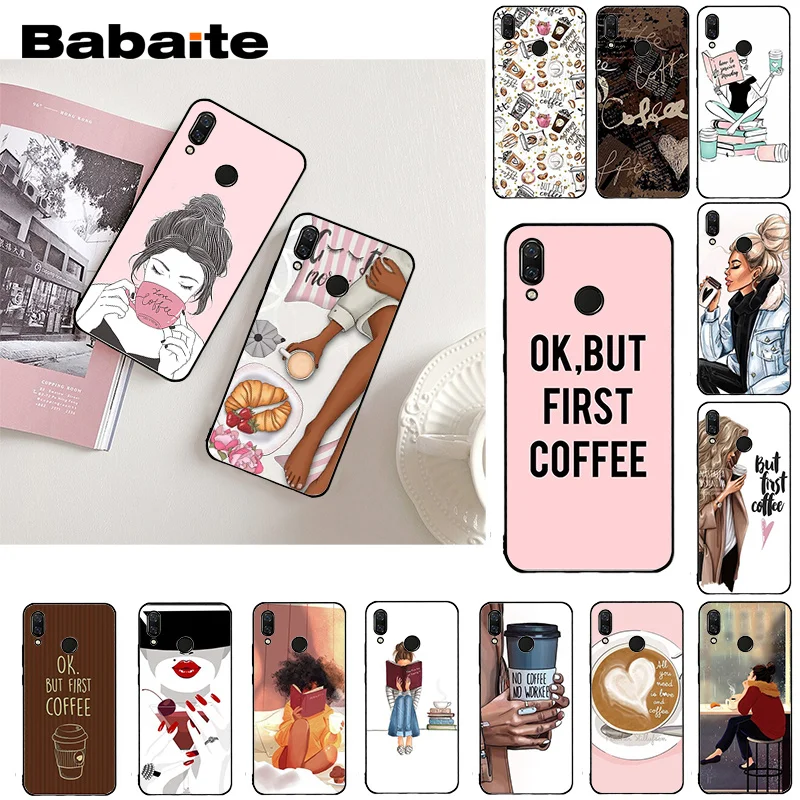 Babaite ОК, но сначала кофе и надписью «Girl Boss» чехол для телефона для Xiaomi Redmi4X 6A S2 Go Redmi 5 5Plus Note4 Note5 7 Note6Pro