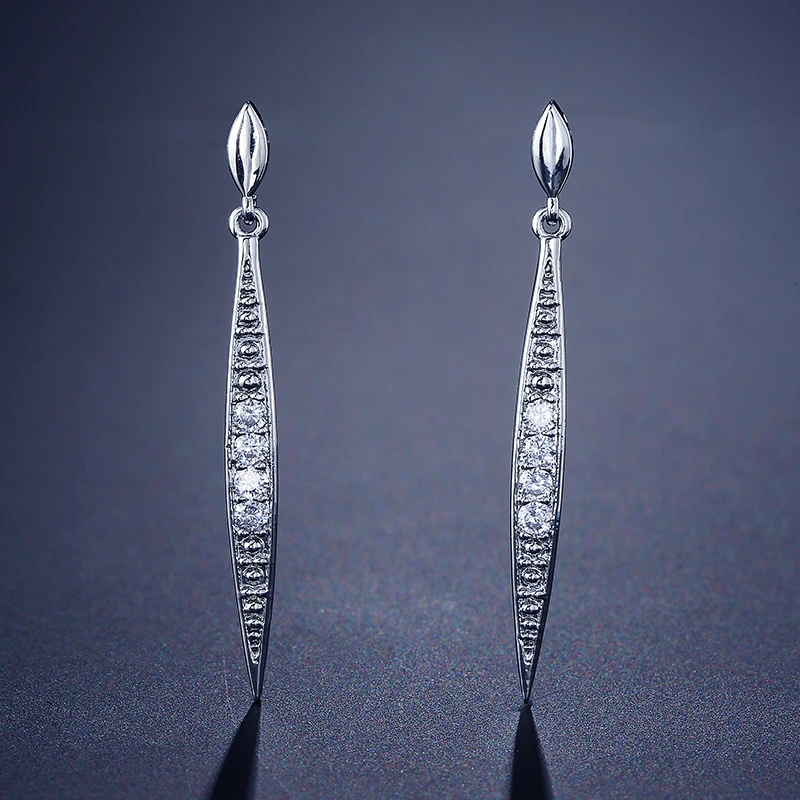 White Earring 6 ZAKOL Топ и браслет для Для женщин Captivate ползунок блестящими камнями розового золота Цвет ювелирные изделия Pulseira Feminia FSBP2021 - Окраска металла: White Earring 6