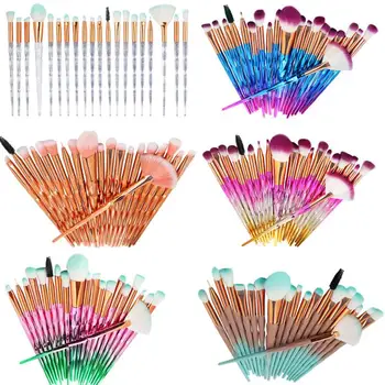 

20pcs Makeup Brushes Set Makeup Tool Cosmetic Tool Transparent Handle Eye Shadown Brush (Gradient Blue Purple)