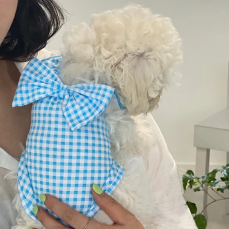 Cat Clothes Dog Wedding Dress Cotton Lace Floral Large Bowknot Pet Summer Clothing For Small Medium Supplies | Дом и сад