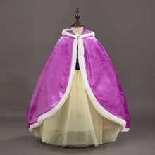 Платье принцессы Эльзы, накидка Снежной королевы, бархатные плащи с капюшоном Анны, Белоснежки, накидка Рапунцель, Золушки, накидка Софии, накидка с капюшоном, 7 лет