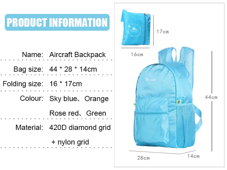 Gomnead открытый складной рюкзак на плечо портативный складной легкий удобный дорожная сумка самолет рюкзак для мужчин и женщин