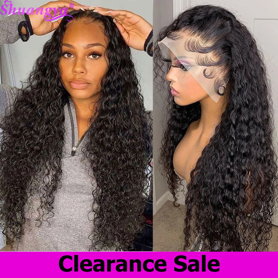 HOT SALES! 13x4 Transparent Brazilian Water Wave Lace Front Wig 100% Remy Human Hair Lace Wigs HD 5X5 Lace Closure Wig Curly Human Hair Wig