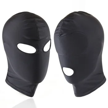 

Party Mask Open Mouth Hood Head Opening Spandex Padded Blindfold Eye Full Face Neck Mask Bundle Binding Headgear