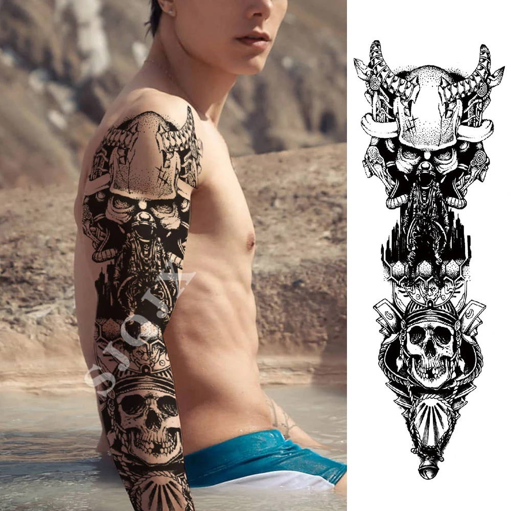 Временная татуировка водонепроницаемый стикер полный рука большой размер цветок тигр птица тату стикер s Flash поддельная Татуировка рукав для мужчин wo men