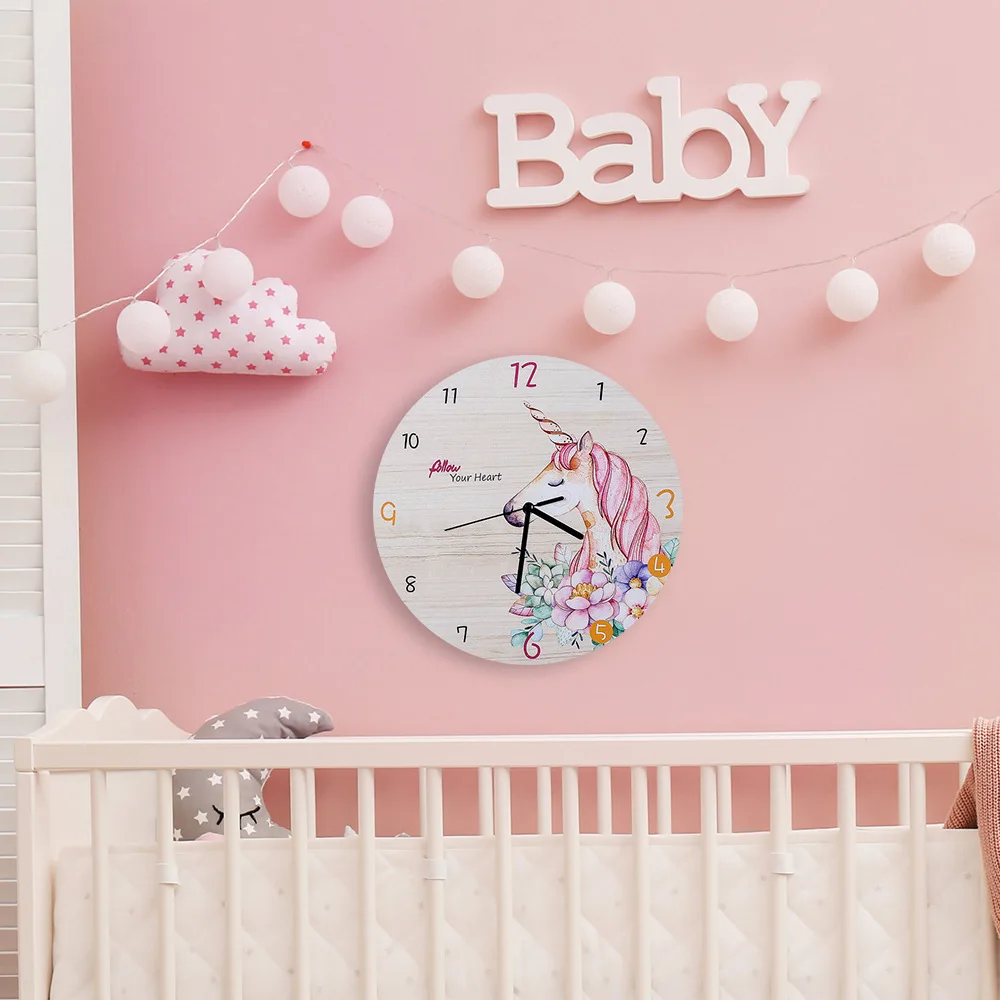 Модные настенные часы с лошадью и цветком для гостиной спальни висячий столик