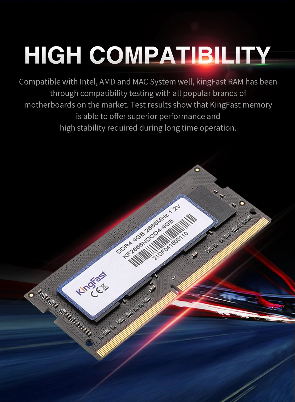 Description Picture 5 of itemKingFast memoria ram ddr4 4GB 8GB 16GB 2400 2666 3200 MHz DDR 4 2666MHz RAM 1.2V Notebook RAMs 260Pin Laptop Memory Sodimm