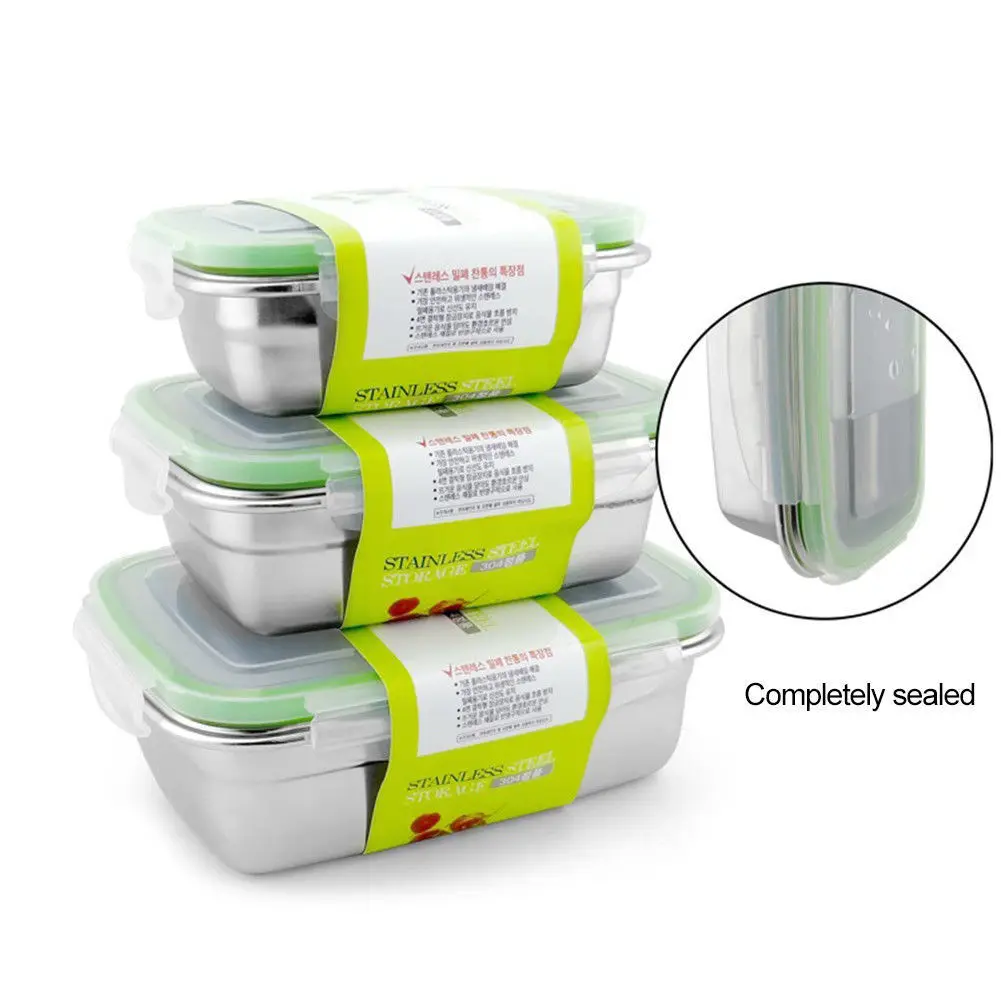 1000/1400/1900ml Stainless Steel Lunch Bento Box Portable Food Container Storage 1000/1400/1900ml Stainless Steel Lunch Bento Box Portable Food Container Storage