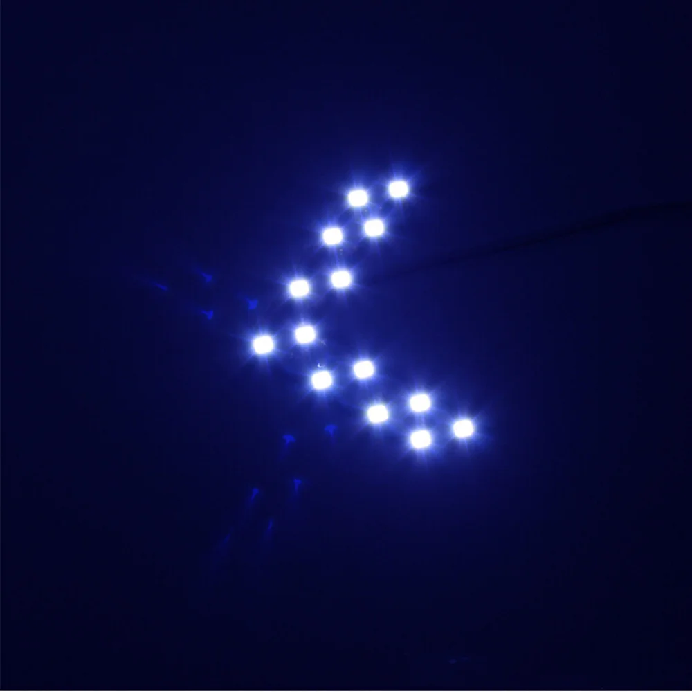 TOSPRA 2 шт. 14 SMD светодиодный светильник со стрелкой заднего вида для автомобиля, зеркальный индикатор поворота, светодиодный светильник с зеркалом заднего вида, автомобильные аксессуары - Название цвета: Синий