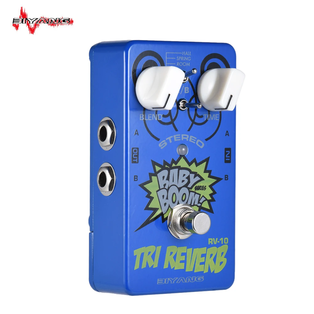 

BIYANG RV-10 BABY BOOM Series 3 Modes Stereo Reverb Guitar Effect Pedal True Bypass Full Metal Shell