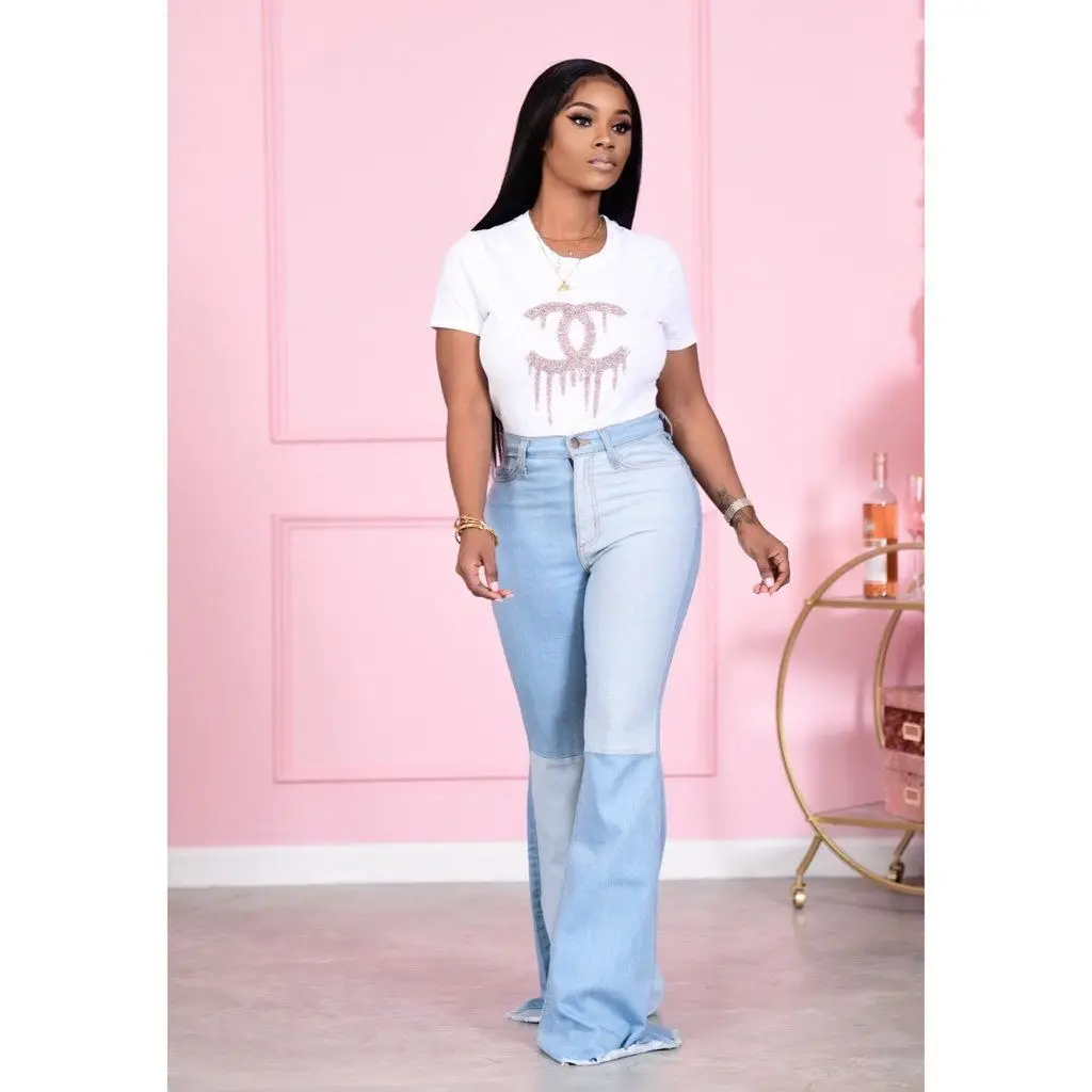 

Patchwork Women's Jeans Baggy Vintage High Waist Boyfriends Mom Y2k Denim Distressed Streetwear 2020 Female Flare Pants