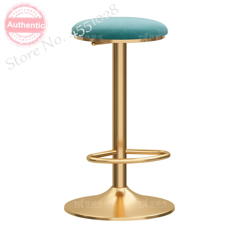 Nordth iron Bar Stools Modern Luxury Home Rotating Chair Flannel Height Adjustable High Stool | Мебель