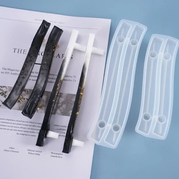 

Crystal Epoxy Resin Mold Fruit Plate Bending Handle Casting Silicone Mould DIY Crafts Jewelry Making Tools