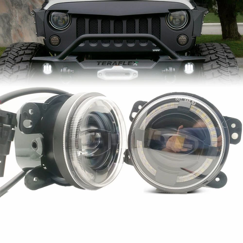 

Противотуманные фары, светодиодные, 4 дюйма, для Jeep Wrangler JK 2007-2018
