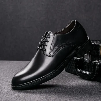 

Genuine Leather formal shoes outdoor men Luxury Brand Oxford dress shoes Plus Size 46 High quality lace-up Derby brogues shoes 4