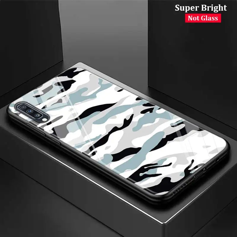 Армейский Камуфляж для samsung Galaxy A80 A70 A60 A50 A40 A20E A2Core A10 Супер Яркий глянцевый черный чехол для телефона - Цвет: Style 03