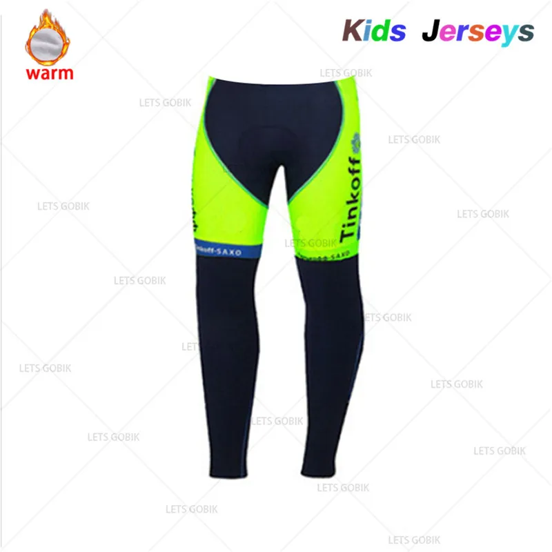 Kids Winter Thermal Fleece Set Cycling Clothes Boys Jersey Suit Sport Riding Bike MTB Children Clothing Long Pants Warm Set - Color: 17