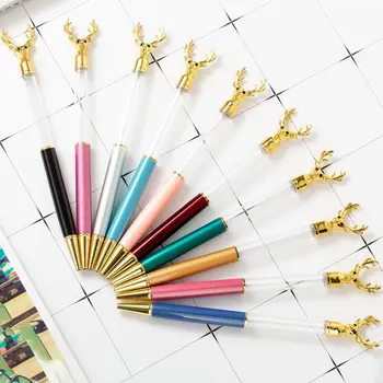 

24 Pcs Per Set DIY Metal Pen Handmade Empty Deer Head Modeling Ballpoint Pen Factory Gift Stationery for Friend