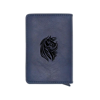 

New Arrivals Animal Horse Design Card Holder Wallets Men Women Rfid Leather Short Purse Slim Mini Wallet Money Bag Gifts
