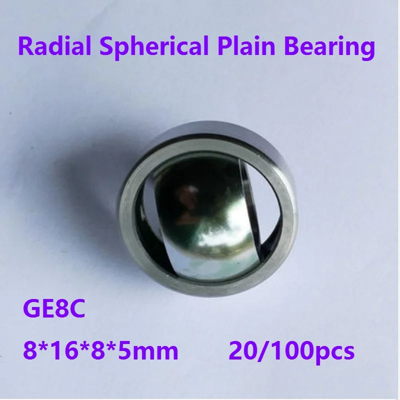 20/100pcs Ge8c Ge8uk 8mm 8×16×8×5mm Radial Shaft Spherical Plain .