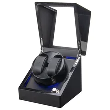 USB Power Supply LED Backlit Mechanical Watch Winding Box Motor Shaker Mini Dual Position Watch Winder Holder Storage Organizer