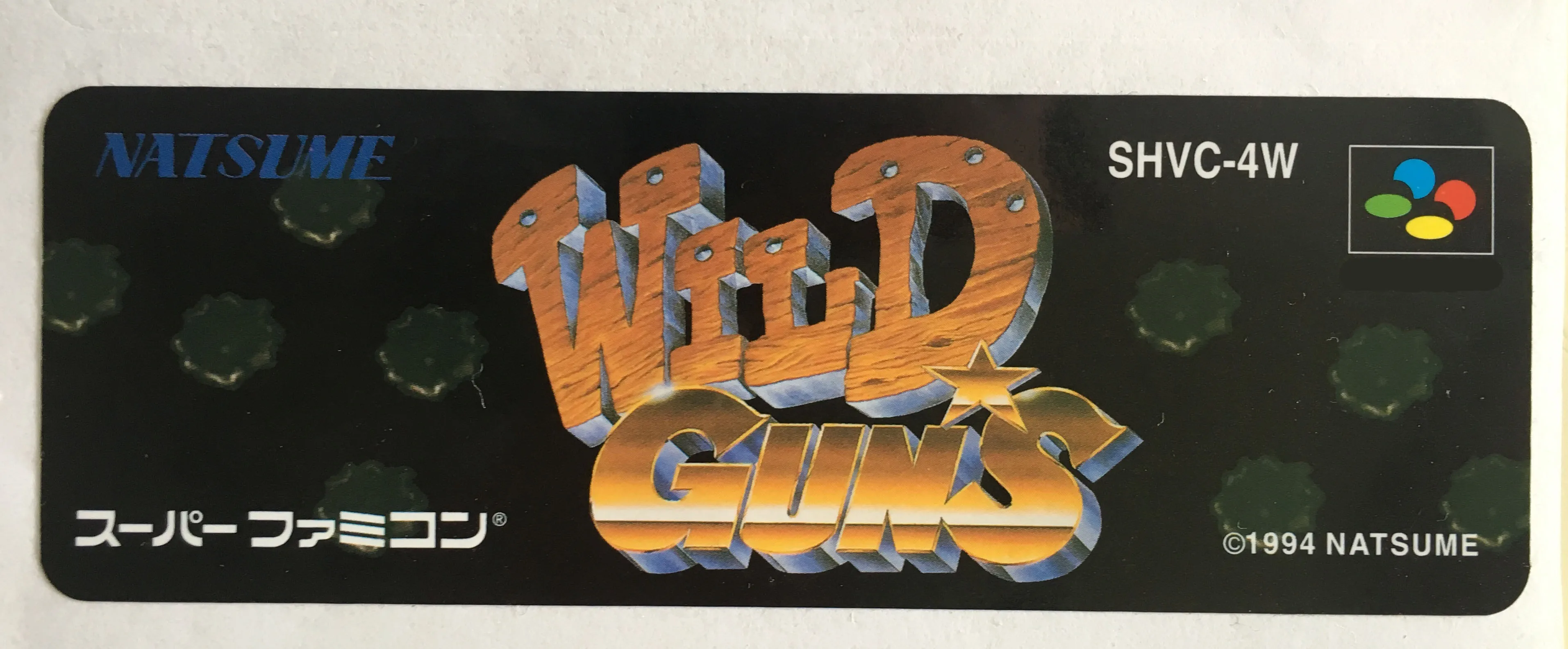 Наклейка для игры Wild Guns (японская версия NTSC!)