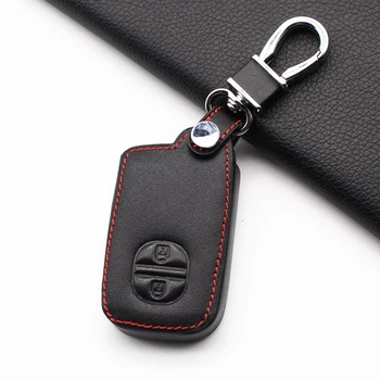 

Car leather key cover Key cases For Toyota Camry Highlander Crown Prado Land Cruiser Vitz Prius 2 button car accessories