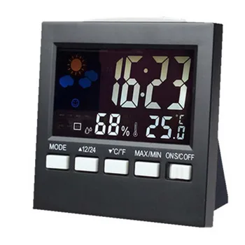 

Meteorological Station Alarm Clock Thermometer Home Wireless Thermometer LCD Display Clocks Thermometers