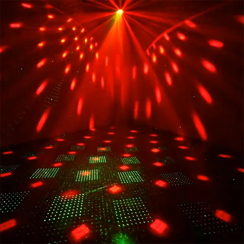 Светодиодный прожектор для сцены, дискотек Лазерное освещение RGB DJ лампа диско-шар звуковой активированный проектор свет для танцевальных залов баров вечерние рождественские