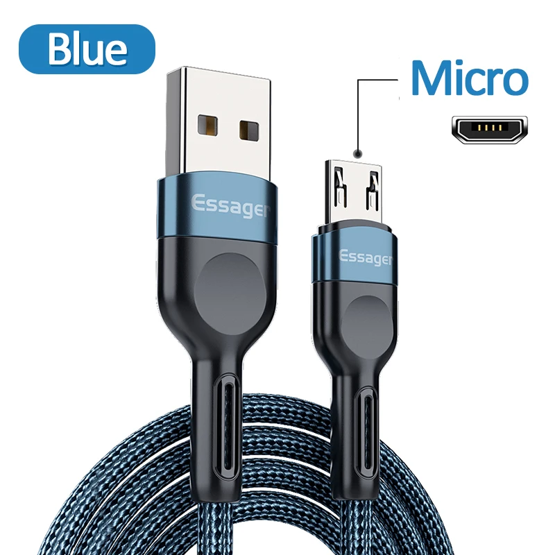 Essager Micro USB Cable 3A Fast Charging Charger Microusb Wire Cord For Samsung Xiaomi Redmi Android Mobile Phone Data Cable 3M iphone hdmi to tv Cables