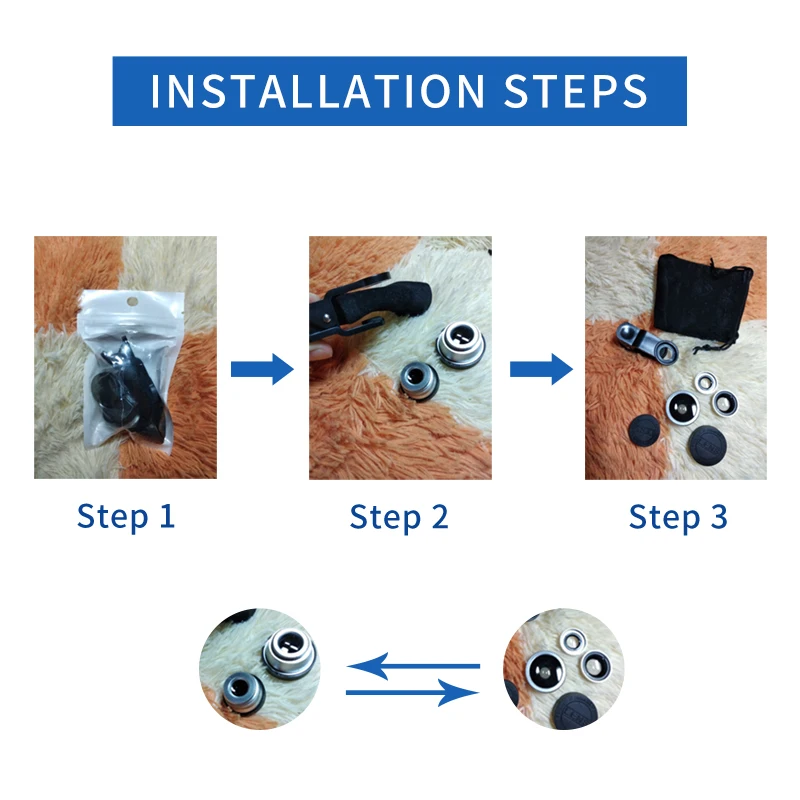 3-in-1 grandangolare Macro Fisheye Lens Camera kit cellulare Fish Eye lenti con Clip 0.67x per iPhone Samsung tutti i telefoni cellulari - Image 6