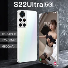 Smartphone S22 Ultra 5G débloqué, téléphone portable, 6.8 pouces, Android 11, 16 go, 512 go, 6800mAh, 10 cœurs, 4G LTE, Version globale 