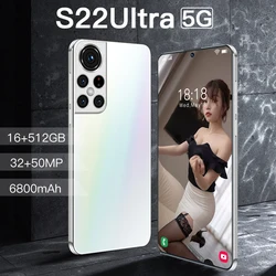 S22 Ultra 5G Unlock Smartphone 6.8 Inch Android 11 Cellphone 16GB 512GB 6800mAh 10 Core 4G LTE Global Version Mobile Phone