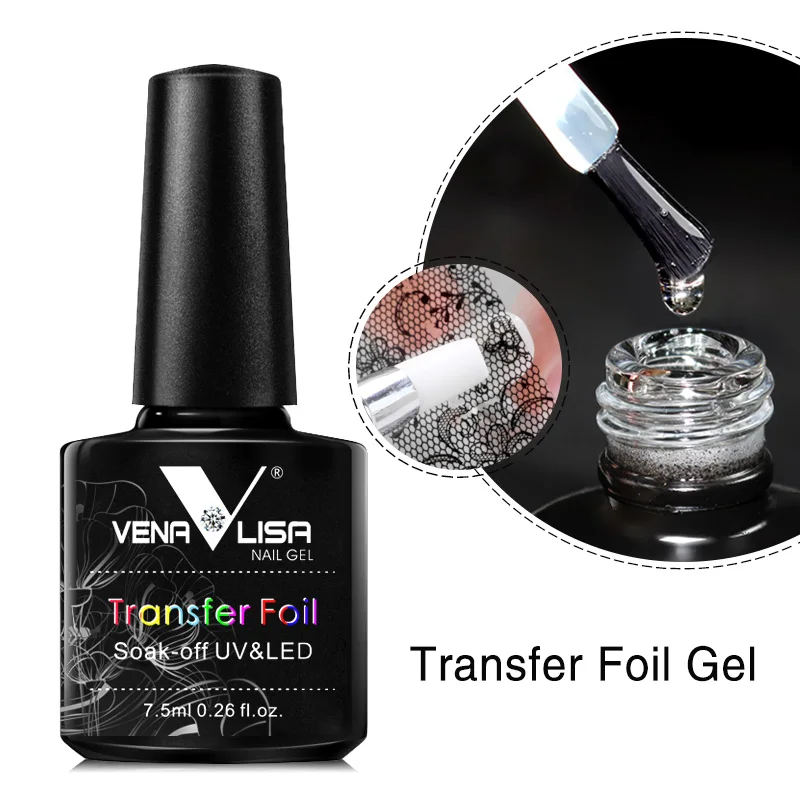 Venalisa Foil Transfer Paper Easy Apply Nail Art Design Manicure Enamel Gel  Polish UV LED Gel Nail Polish Lacquer Varnish Foil