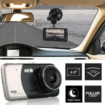 

4" HD IPS Display Screen Car DVR Front and Rear Camera Video Vehicle Data Recorder 1080P Dual Lens