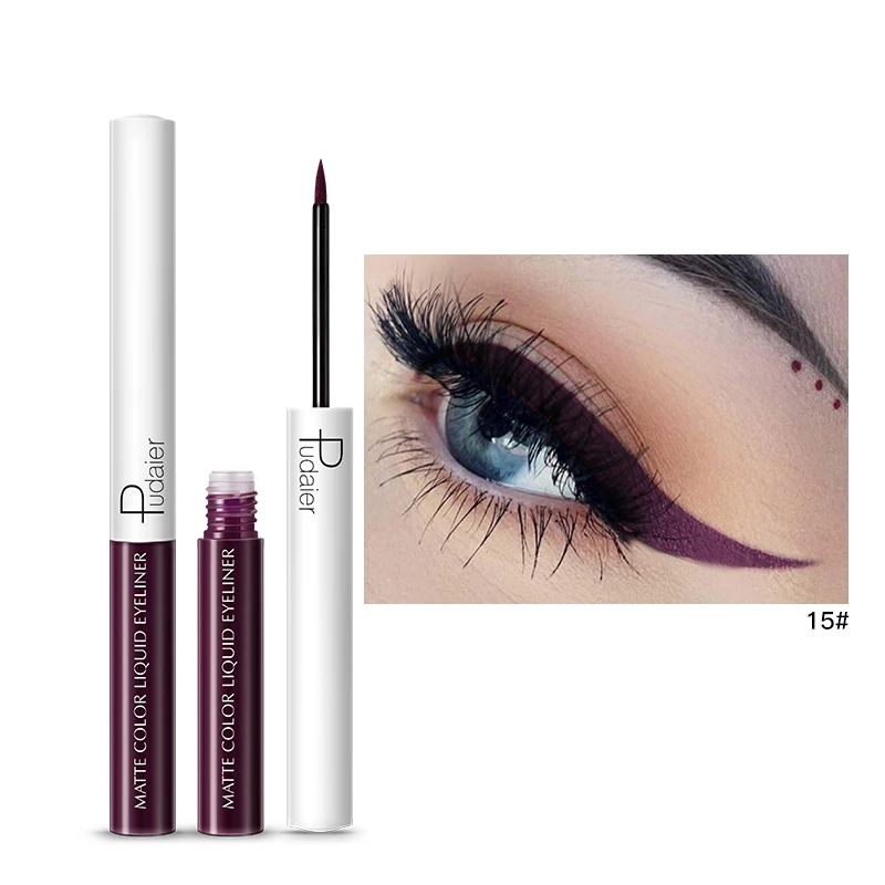 Pudaier 15 Color Multicolor Long Lasting Waterproof Liquid Eyeliner Pencils Matte Eye Liner Makeup Pen Pigment Eye Pencil TSLM2 - Цвет: 15